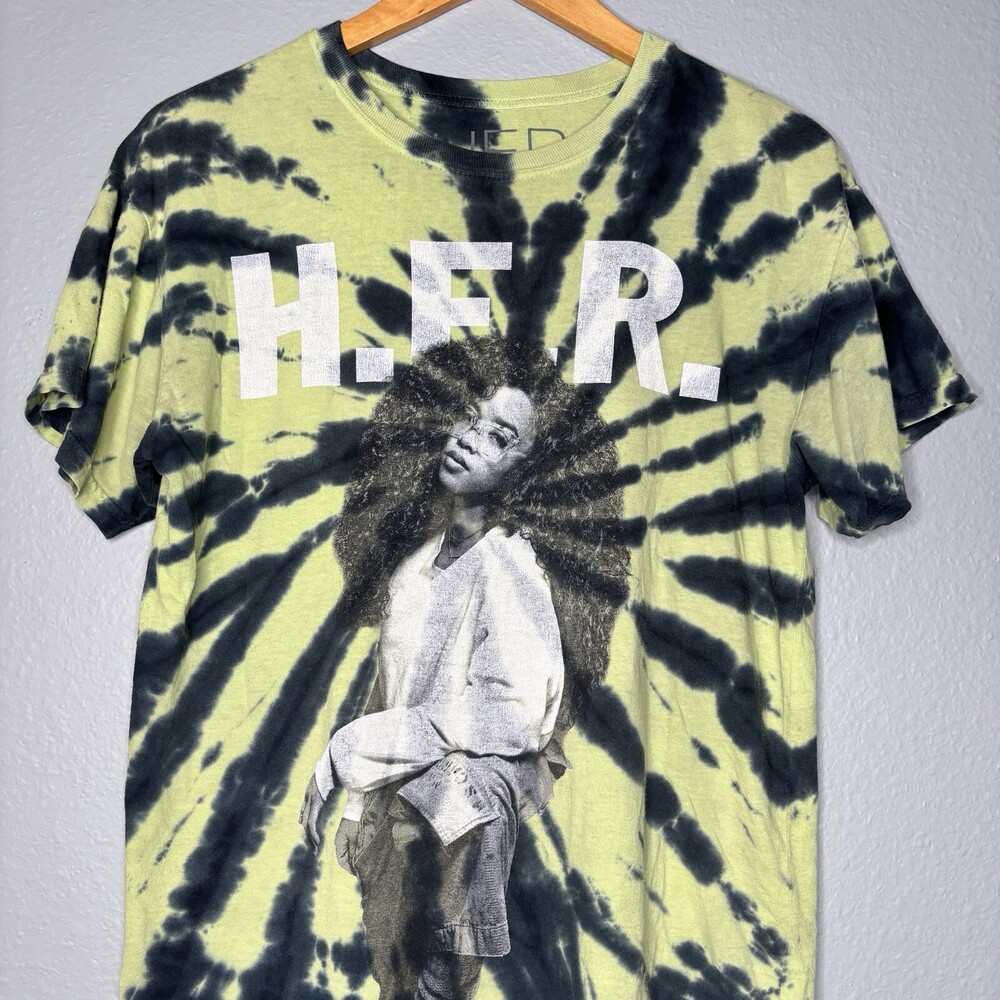 H.E.R T Shirt Adult M Unisex Graphic Print Cotton Band Music Pop Concert Tie Dye